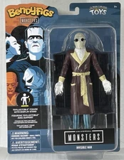 Bendyfigs Universal Monsters The Invisible Man Action Figure with Stand - New