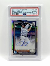 Bryce Rainer 2024 Bowman Chrome Draft 1st Refractor /499 Auto PSA 10 🔥
