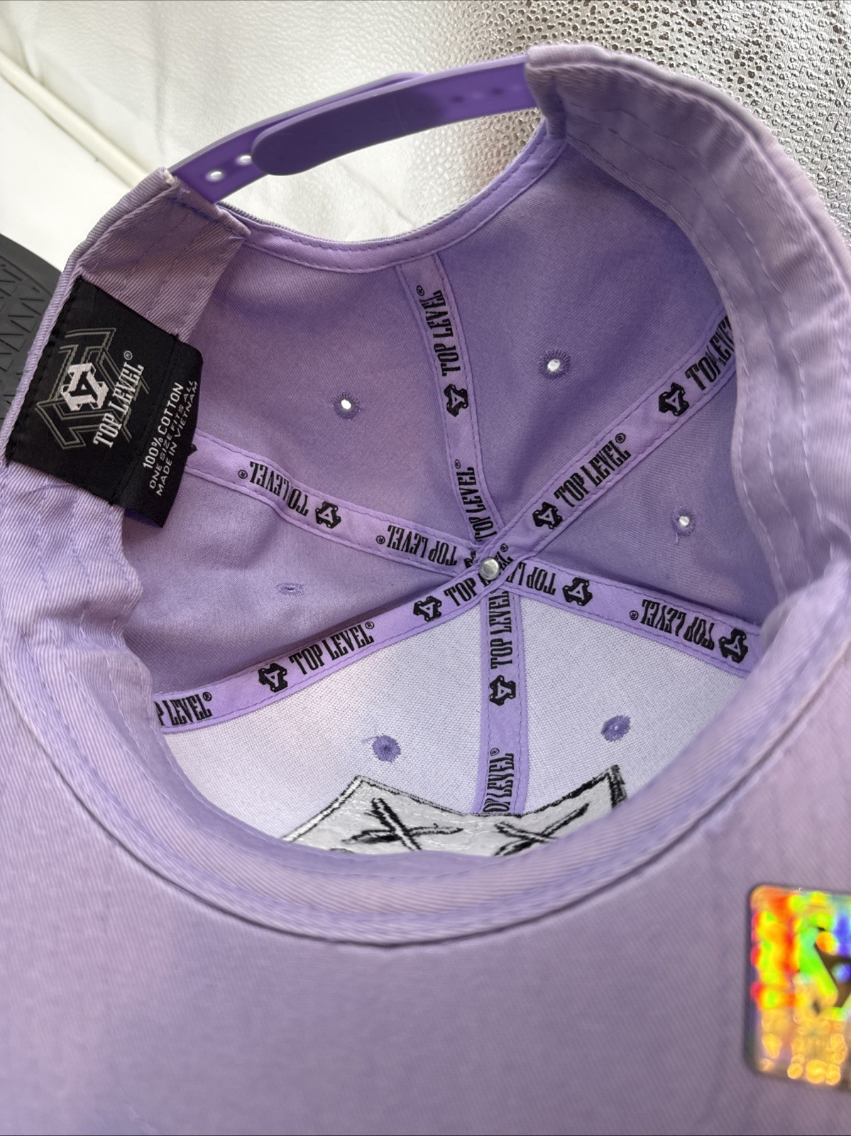 Top Level DRIP Snapback Hat LAVENDER Embroidered … - image 10