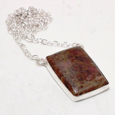 Rubin Fuchsite Edelstein Handarbeit Mode Geschenk Schmuck Kette Anhänger 1,40...