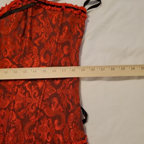 Korsett Bustier Gr. 5x rot schwarz Renaissance Steam Punk Cosplay Burlesque sexy - Bild 7 von 13