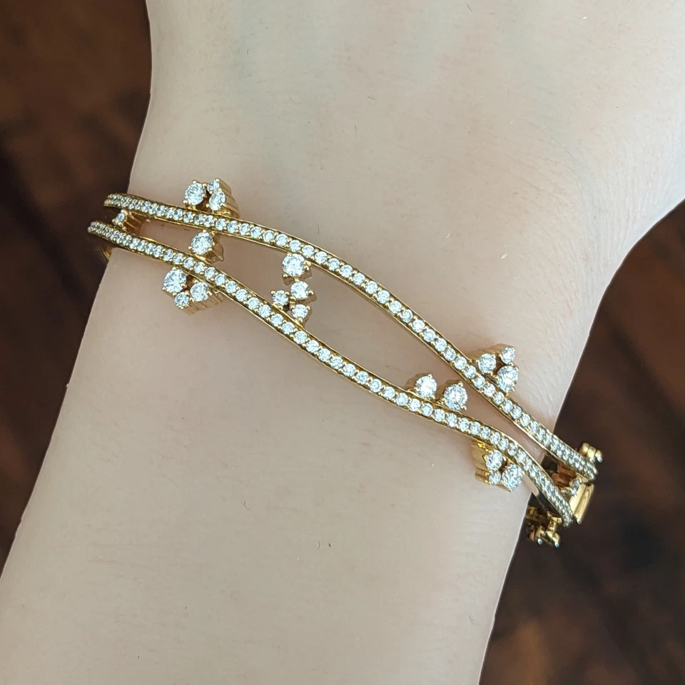 Brazalete brazalete de diamantes pavé naturales Hueb en oro amarillo de 18 k - HM2755ARE