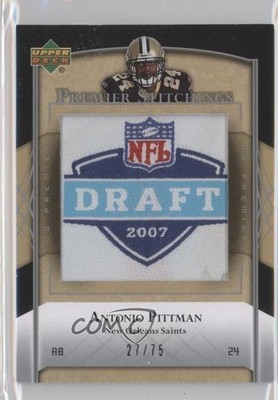 2007 UD Premier Stitchings Draft/Team Logos 27/75 Antonio Pittman Rookie RC 0t1