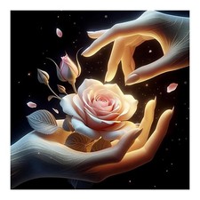 Rose Flower Diamond Art Kits for Adults, 5D Diamond Painting Kits for Beginners,