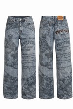 Vintage Pepsi Cola Jeans Mens 38x33 Y2K Graphic Denim Wide Leg Streetwear