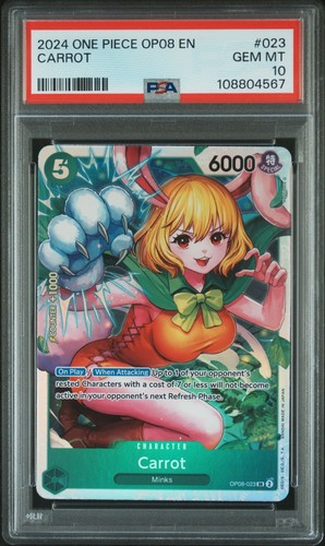 2024 ONE PIECE OP08-TWO LEGENDS 023 ZANAHORIA PSA 10 - Imagen 1 de 1