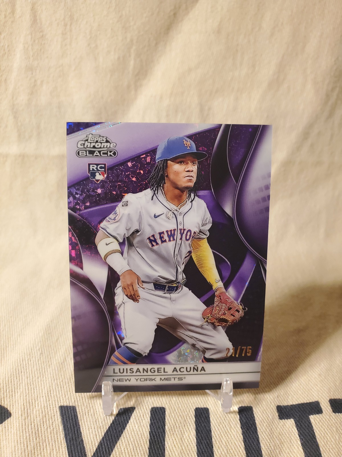 2025 Topps Chrome Black Luisangel Acuna Rookie Purple Shimmer Refractor/75