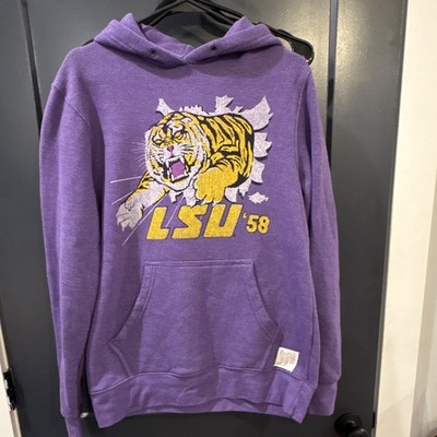 The Original Retro Brand LSU Tigers Purple Pullover Hoodie Sweatshirt Size S