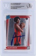 Jalen Green Rockets Signed 2021-22 Panini Donruss Optic Rated Rookie #159 BAS