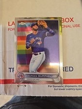 2022 Topps Chrome Gurriel Jr #206 Rainbow Pride Night Background Blue Jays LBGQT