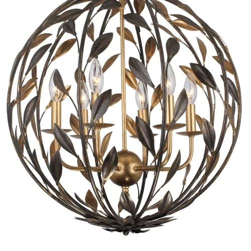 Crystorama Broche 21" Wide English Bronze Leaf and Vine Orb Chandelier - Picture 3 of 7