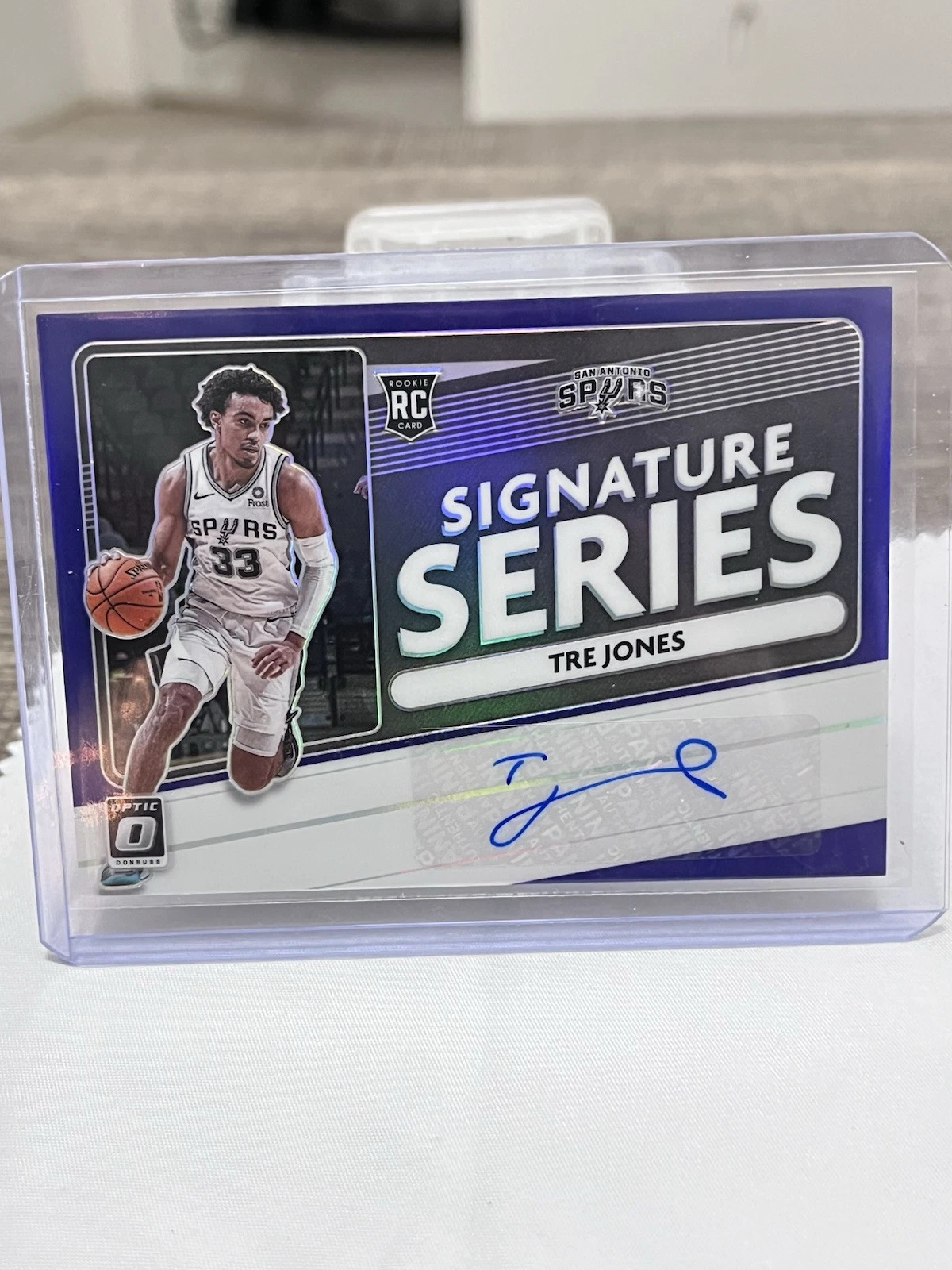 Tre Jones 2020-21 Optic Signature Series Purple Prizm Rc Rookie Auto