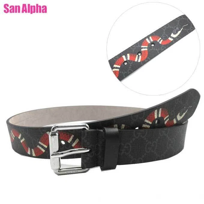 Ceinture GUCCI GG Supreme noire PVC homme du Japon i12545