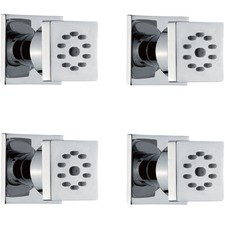 4x Seitenbrause / Wandbrause / Seitendusche / Massagebrause / Brause quadratisch