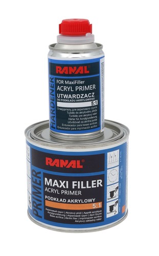 SET Ranal 10109+30407 Primer acrilico MAXI FILLER HS 5:1 grigio 0,6 L | Grundieru - Foto 1 di 9