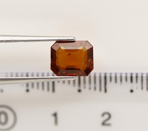 2.21 Ct Certified Untreated Natural Hessonite Brown Garnet Gem Loose Octagon Cut - Picture 8 of 10