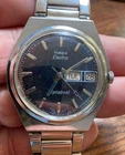 Vintage 1970s Timex Electric Dynabeat mens wristwatch (new battery installed)