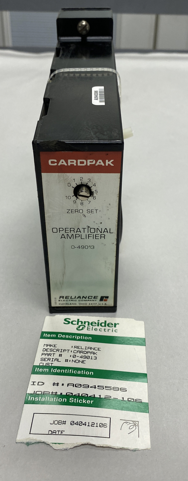 RELIANCE,0-49013-4,OPERATIONAL AMPLIFIER CARDPAK