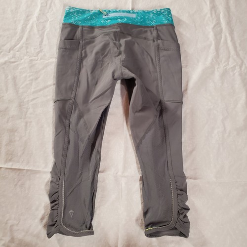 Ivivva Lululemon Rhythmic Capri Tight *Pockets - Grey Fog - Size Girls 14 / XL - Picture 7 of 15