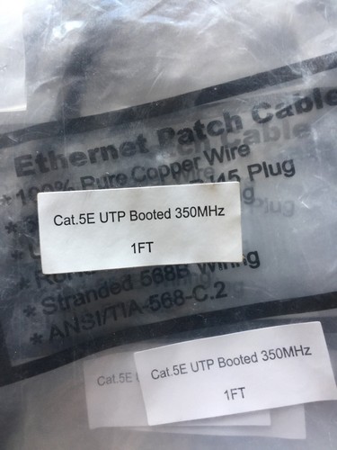 Cat.5E UTP Booted 350MHz Patch Cable. 13 Pieces One Foot Long - Picture 5 of 5