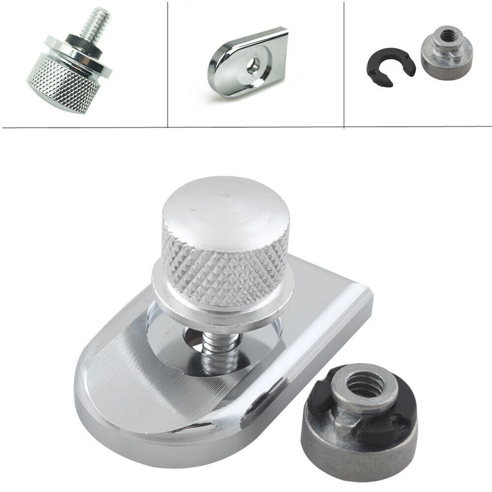 1/4-дюймовый хромированный болт заднего сиденья винтовое крепление вкладка поворотная крышка гайка для Harley Davidson США - Изображение 2 из 4