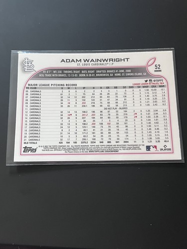 2022 Topps Chrome Adam Wainwright #52 St. Louis Cardinals - Bild 3 von 3