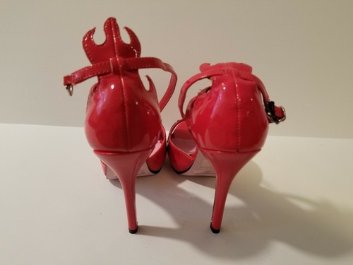 Scarpe Leg Avenue Ellie Red Devilish Devil SLA517 adulto taglia 6 costume tacco 5" - Foto 4 di 10