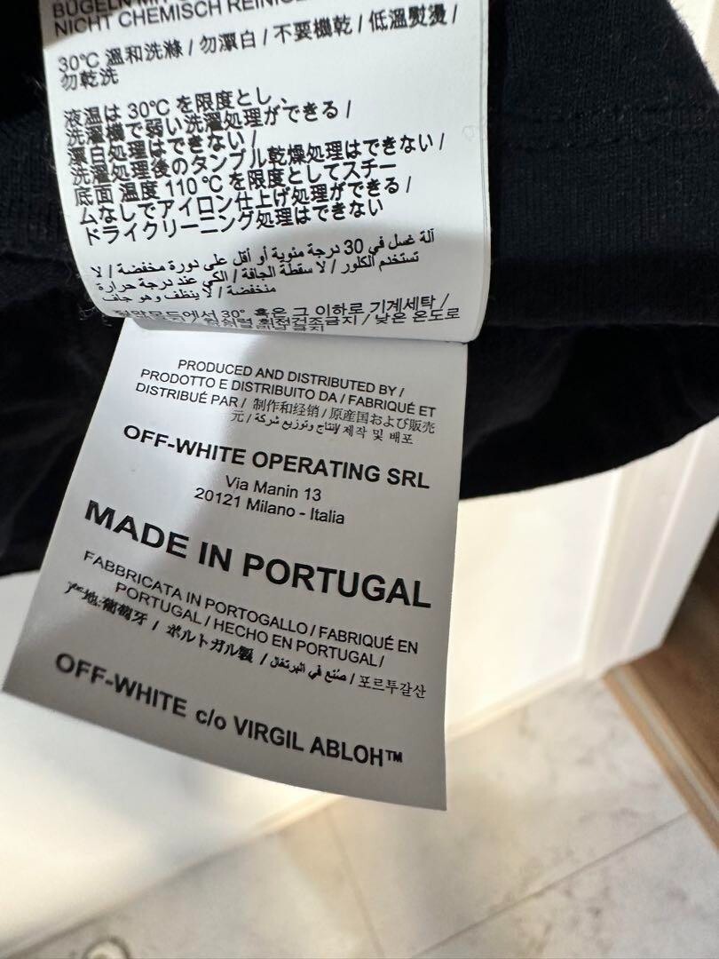 OFF-WHITE 19AW DIAG MARIANA DOUBLE TEE HOODIE PRINT T-SHIRT