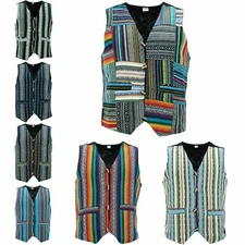 Cotton Canvas Waistcoat LoudElephant Vest Men Suit Hippie Boho