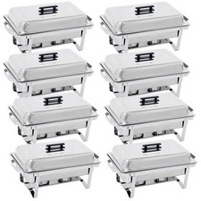 Set of 8 Stainless Steel Chafing Dish Set 8 QT Buffet Catering Food Warmer