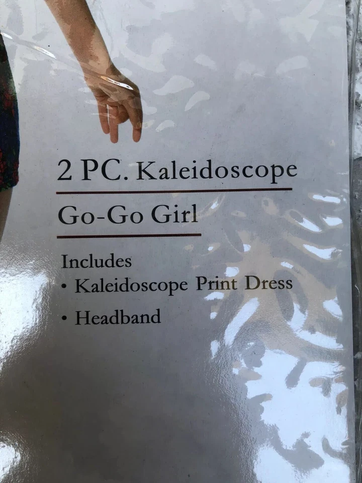 NWT Leg Avenue 2-Pc Kaleidoscope Go-Go Girl Dress Hippie Costume 60s 70s M/L - Image 3 of 4