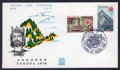 EUROPA CHARLEMAGNE ON HORSEBACK CASTLE 1978  FRENCH ANDORRA FDC