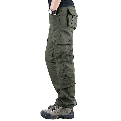 Herren Cargo Hose Outdoor 8 Taschen Arbeitshose Loose Fit Freizeit Hose-Workwear - Bild 9 von 14