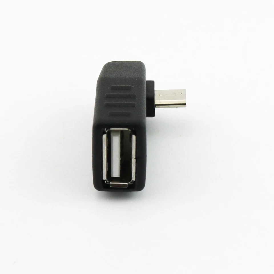 1pc USB 2.0 A Female To Left Angle Micro 5 Pin B Male OTG Host Adapter Connector - Image 4 of 4