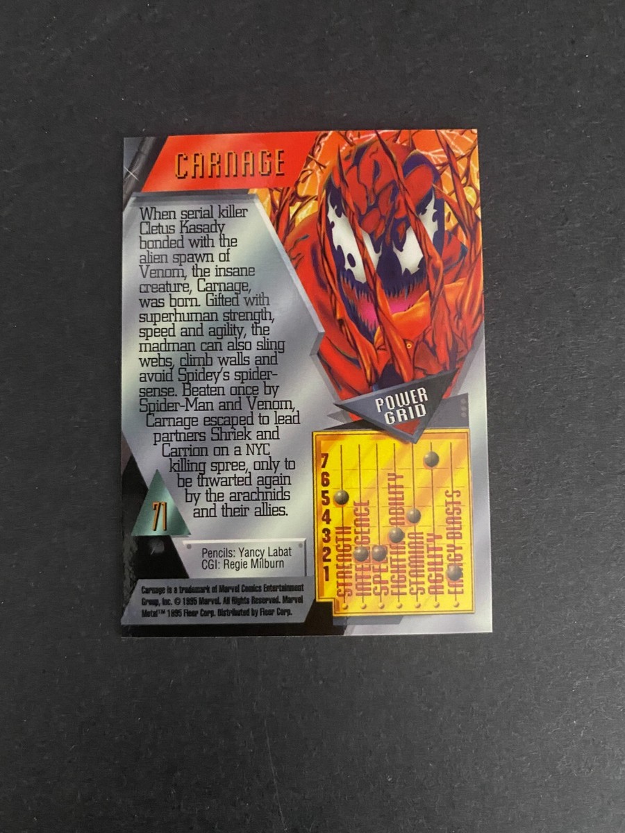 1995 FLEER MARVEL METAL #71 CARNAGE GEM MINT | eBay