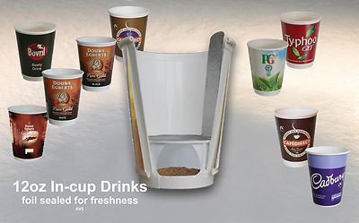 12 Unzen Fresh Seal in Tasse Getränke Vollsortiment Verkaufsautomat Catering Nescafe 2GO Incup x150
