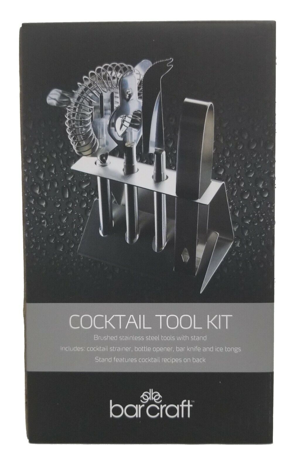Barcraft 4-Piece Stainless Steel Cocktail Tool Kit / NEW