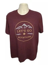 Lets Go to the Mountains Adult Large Burgundy TShirt