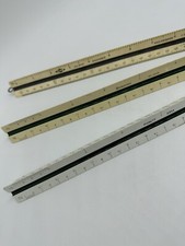 Vintage Lot of 3 Triangle Engineering Drafting Rulers Alvin, Pickett, Charvoz