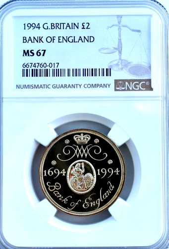 1994 £2 Two Pound Uncirculated Bank of England NGC MS67 Great Britain