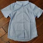 Lands' End Uniform Girls' Short Sleeve Woven Stretch Blouse-Lt. Blue-Choose Size