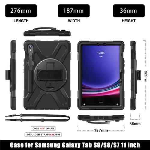 Strap Case For Samsung Galaxy Tab S9 FE S9 S8 S7 Stand Tablet Shockproof Cover - Picture 13 of 33