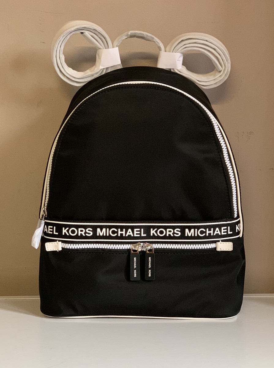 Michael Kors Kenly Large Backpack Logo Black NWT