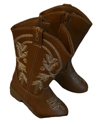 Stepping Stones Faux Leather Toddler Cowboy Boots Size 5 - Picture 2 of 3