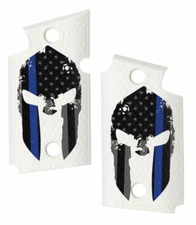 Thin Blue Line Spartan Helmet Police Tribute Custom Sig Sauer P938 Grips