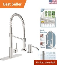 Kitchen Faucet Set, Commercial Kitchen Sink Faucets with Pull Down Sprayer an...
