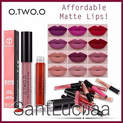 OTWOO Matte Velvet Lip Lacquer Liquid Lipstick Waterproof Lipgloss Nude Mua Red
