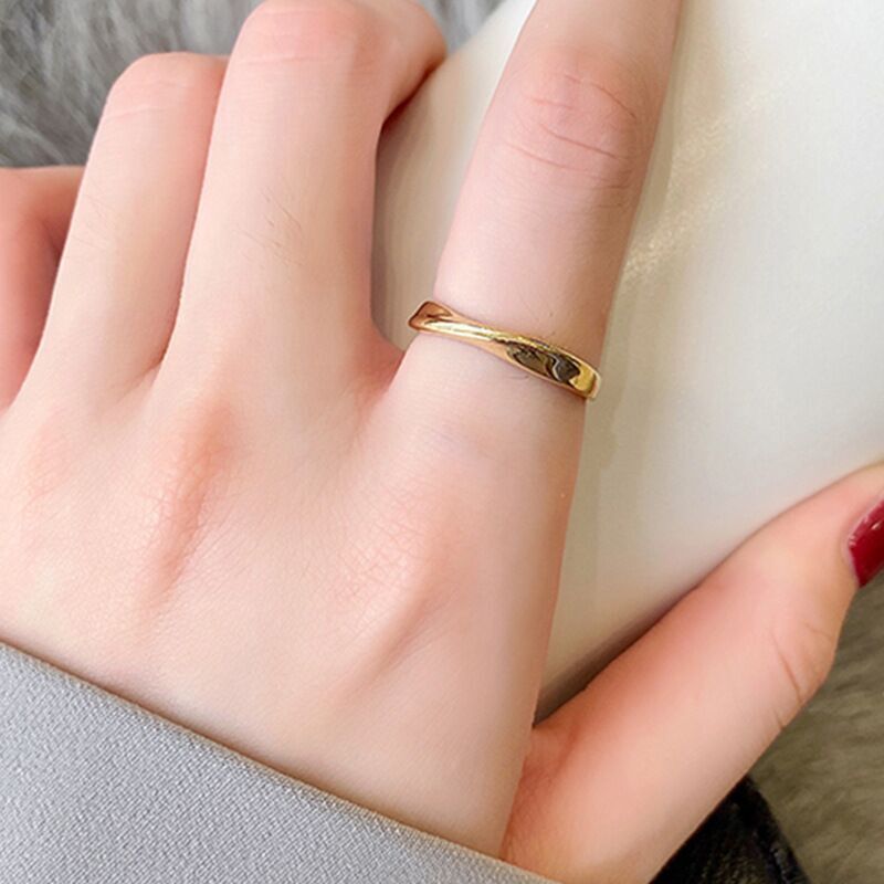 Fashion Woman 18k Gold Plated Twisted Band Ring Index Finger Joint Ring