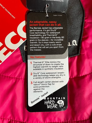 Mountain Hardwear Jacke Damen XS Barnsie Streifen grau Kapuze Skimantel Neu mit Etikett - Bild 4 von 14