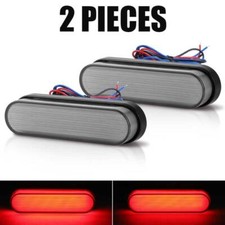 2x Red 4 Oval Led Tail Lights Surface Mount Truck Trailer Stop Turn Brake Lamp